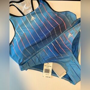Adidas Women's Blue Swim Set NWT size large HOST PICK